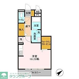 リバーハイツ幕張 3階ワンルームの間取り