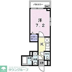 ル　コンフィーエ　サンカント 2階1Kの間取り