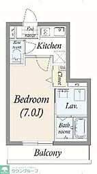 ＬｉｂｒｅII番館 1階1Kの間取り