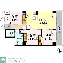 カスタリア西船橋II 3LDKの間取図画像