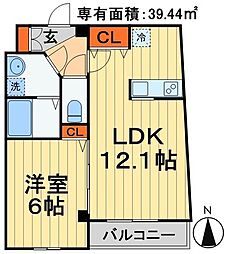 Maximas1 1LDKの間取図画像