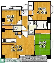 ラパラドール中山 3LDKの間取図画像