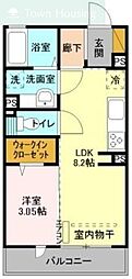グレイスフラッツ 1LDKの間取図画像