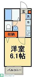 八千代市八千代台東3丁目アパート 1Kの間取図画像
