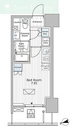 パークアクシス市川 ワンルームの間取図画像