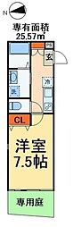 ベイシティ 1Kの間取図画像