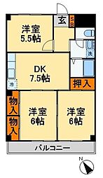 プルミエール西船 3DKの間取図画像