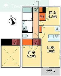 コリーヌ西船 2SLDKの間取図画像
