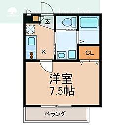 ル・ラフィーネ 1Kの間取図画像