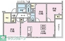 市川市末広2丁目マンション 3LDKの間取図画像