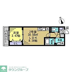 YSA薬園台 1LDKの間取図画像