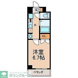 アジリア浦安 1Kの間取図画像