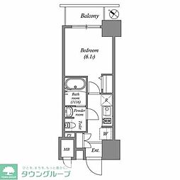 レフィールオーブ南行徳駅前 1Kの間取図画像