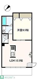 コージーコート市川 1LDKの間取図画像