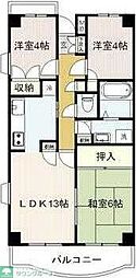 リヴェール南八幡 3LDKの間取図画像