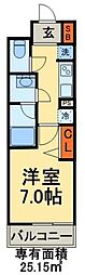 Nステージ下総中山 1Kの間取図画像