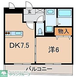 サンボナール 1DKの間取図画像