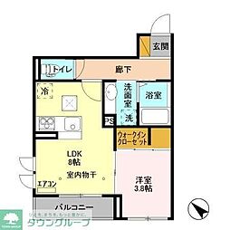 ウィン行徳 1LDKの間取図画像