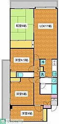 潮ハイツ 4LDKの間取図画像
