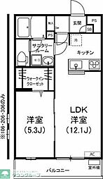 リブリ・アーク2 1LDKの間取図画像