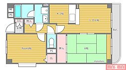セレニティー鶴見 2LDKの間取図画像