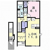 マルグレーテ 203 ｜ 千葉県野田市なみき3丁目11-1（賃貸アパート1LDK・2階・50.96㎡） その2