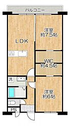 ルモン淡路東 2LDKの間取図画像