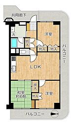新大阪第一グリーンマンション 3LDKの間取図画像