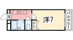 雅ガーデンハイツN棟 1Kの間取図画像