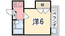スマイル伊伝居 1Kの間取図画像