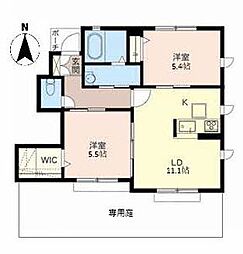 ラ・ルーチェ 2LDKの間取図画像