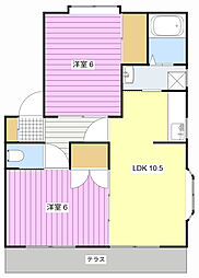 メゾン・プレーリーB 2LDKの間取図画像