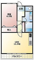 ECRIN 1LDKの間取図画像