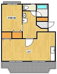 K.Tハイツ 1LDKの間取図画像