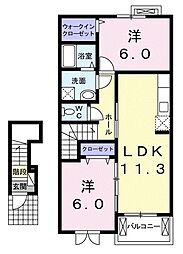 RIVABIG5 2LDKの間取図画像