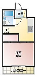 コーポYOU 1Kの間取図画像