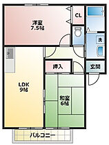 ゼファーA 201 ｜ 静岡県袋井市愛野（賃貸アパート2LDK・2階・52.28㎡） その2