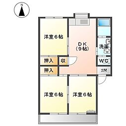 L'olivier1 3DKの間取図画像