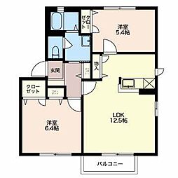 カテリーナB 2LDKの間取図画像
