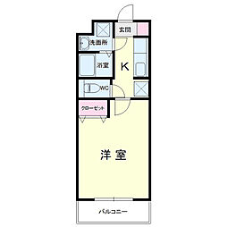 エコパビュー 1Kの間取図画像