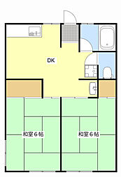 シティハイムメルヘン 2DKの間取図画像