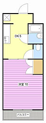 マンションアトランティス1 1DKの間取図画像