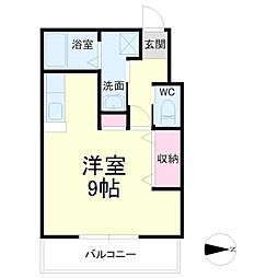 リヨン ワンルームの間取図画像