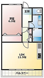 ECRIN 1LDKの間取図画像