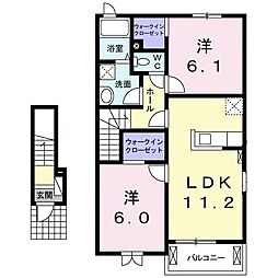 パレイシア 2LDKの間取図画像