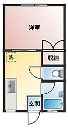 ウイングC 1Kの間取図画像