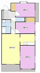 ラフィーネ掛川a1 3LDKの間取図画像