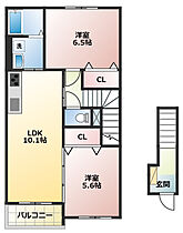 ブリエUn 202 ｜ 静岡県袋井市春岡１丁目（賃貸アパート2LDK・2階・53.74㎡） その2