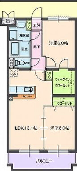 エスポワール 205｜静岡県御前崎市池新田(賃貸マンション2LDK・2階・60.18㎡)の写真 その2