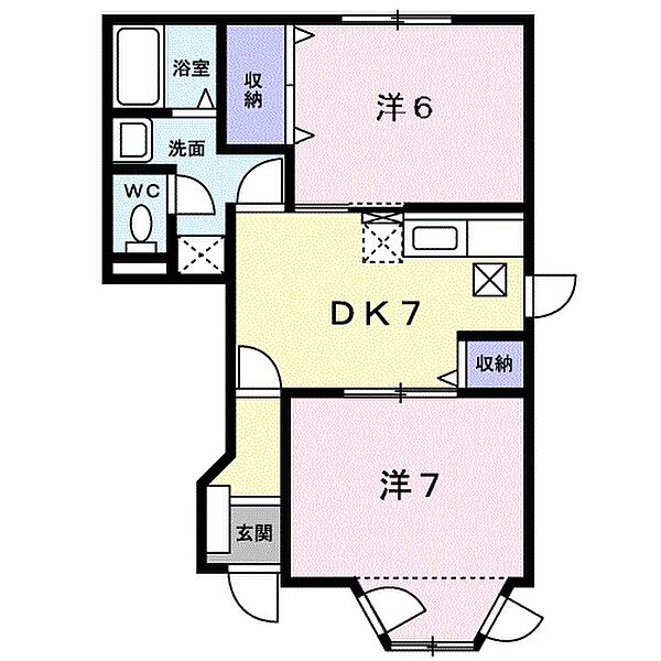 セレーノ 105｜静岡県袋井市愛野(賃貸アパート2DK・1階・43.23㎡)の写真 その2